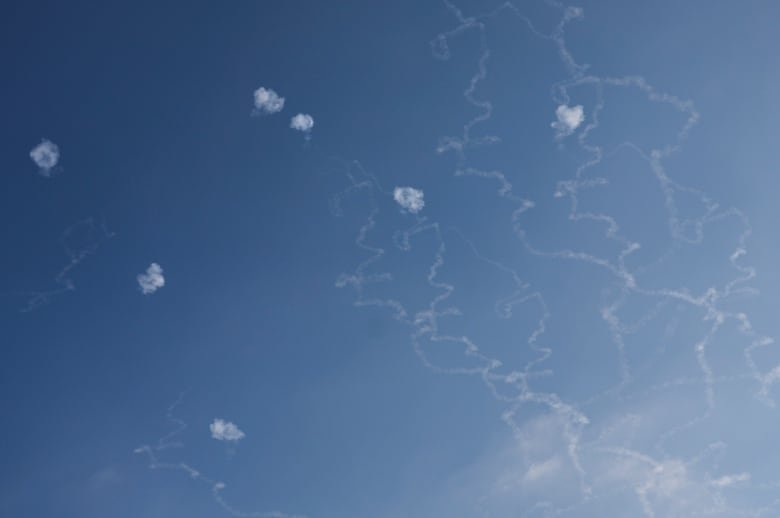 Israel's Iron Dome anti-missile system intercepts rockets launched from Lebanon towards Israel, amid cross-border hostilities between Hezbollah and Israel, as seen from Haifa, northern Israel, September 27, 2024.