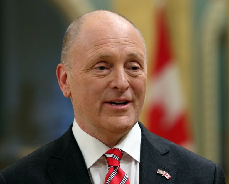 U.S. Ambassador to Canada Bruce Heyman talks to reporters after he presented his credentials to Governor General David Johnston at Rideau Hall in Ottawa on April 8, 2014.