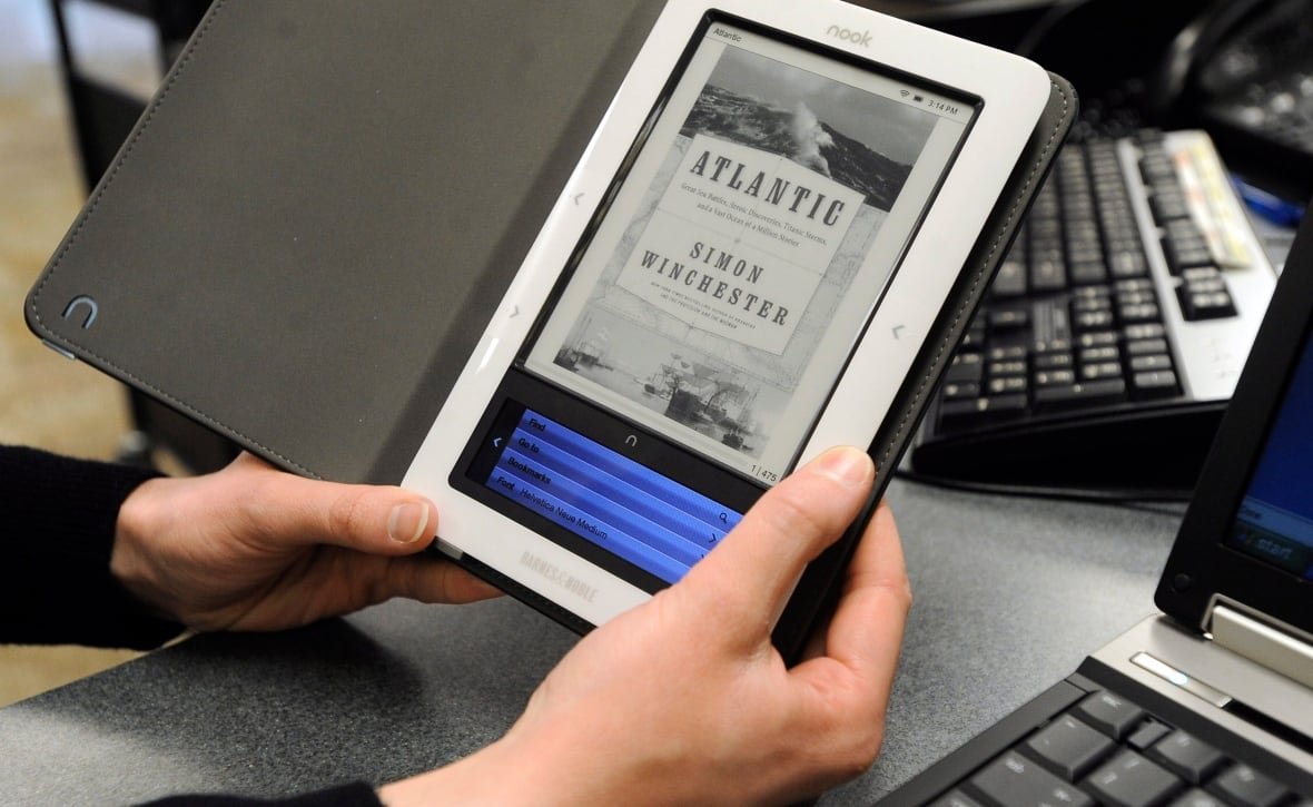 The screen of an e-reader.