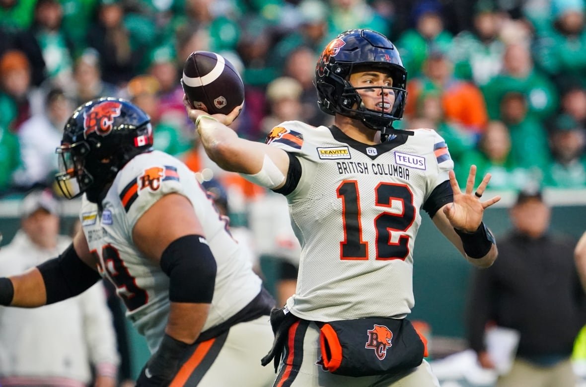 A quarterback throws the ball.