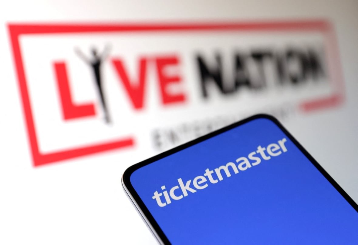 Logos for Live Nation Entertainment and Ticketmaster.